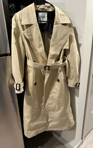 ZARA Tan Trench Coat Beige thumbnail 1