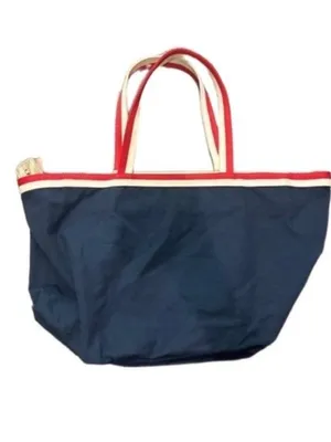 Kate Spade New York Nautical Blue Canvas Tote Bag Purse Travel Beach Resort thumbnail 3