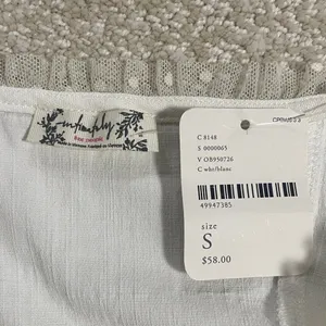 Free People White Lace-Trimmed Tank Size S thumbnail 6