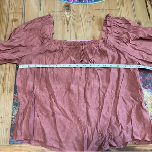 Lulus All In Favor Rusty Rose Peasant Blouse – Size Small thumbnail 6