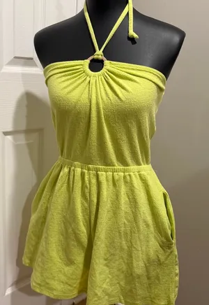 Old-navy Women's Green and Yellow Playsuit-romper thumbnail 1