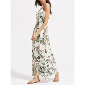 ✨HP✨White Botanical Print Front Ruffle Cami Dress✨ thumbnail 2