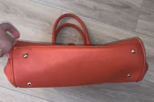 Charming Charlie Orange Handbag Satchel Zip Buckle thumbnail 3