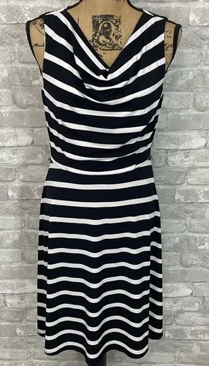 Dressbarn Striped Draped Dress thumbnail 1