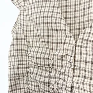 Princess Polly Womens Beige Check Indulgence Corset Gingham Ruched Top Size 4 thumbnail 5