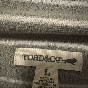 Toad&Co Gray Striped  pullover women’s large thumbnail 3