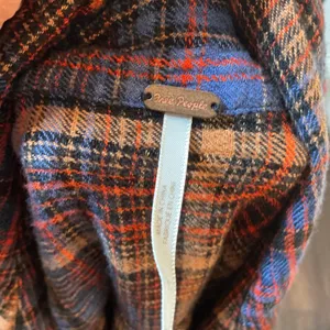 Free People Plaid Mini Dress Blue Orange Back Cutout Tie XS thumbnail 6