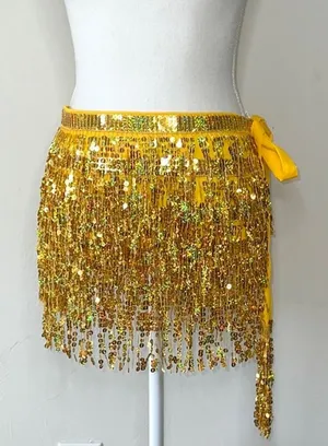 Sequin Fringe Costume Skirt Gold Size undefined thumbnail 1