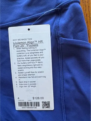 Lululemon Align With Pockets High Rise 25” Clubhouse Blue Size 4 NWT thumbnail 4
