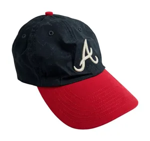 47 Brand Atlanta Braves MLB Red Black Embroidered Adjustable Baseball Cap Hat OS thumbnail 1