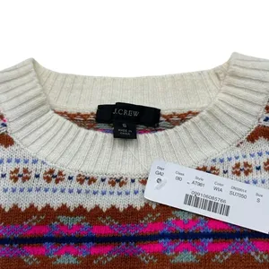 J.Crew Striped Fair Isle Crew Neck Sweater Sz SM Cozy Cabincore thumbnail 5