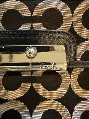Coach Legacy Signature Jacquard Black Tan Swingpack Crossbody Y2K Gold thumbnail 6