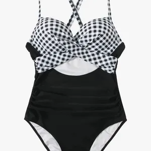 High waisted Bathing suit size Large . Looks like 2 piece but it's one p… thumbnail 5