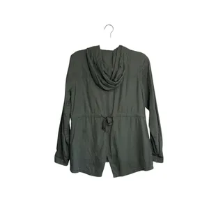 Maurices Anorak Jacket Solid Olive Green Hooded Utility Outdoors thumbnail 6