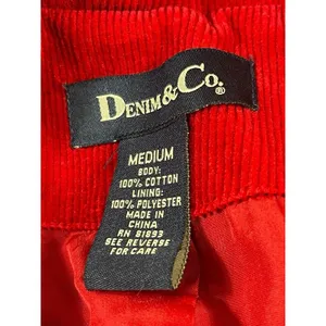 VTG Y2K Denim & Co Red Corduroy Button Front Blazer Jacket M thumbnail 6