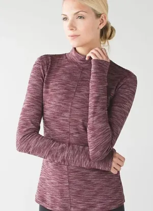 Lululemon &go Take-Off Long Sleeve Top Heathered Bordeaux Drama thumbnail 1