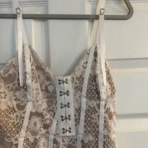 For Love & Lemons XS Cheyenne Lace Mini Dress Ivory Coquette Fairy‎ Schoolgirl thumbnail 10