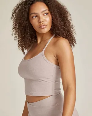 Beyond Yoga Cropped Racerback Tank In Chai thumbnail 2