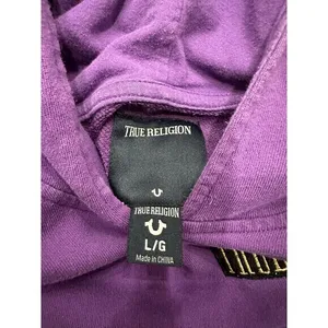True‎ Religion Women’s Hoodie Pullover Sweatshirt Size Large Purple Rose thumbnail 4