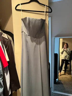 David’s Bridal Dusty Blue Bridesmaids Dress thumbnail 4