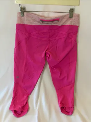 Lululemon Women 8 Run Pace Cropped Leggings Pinkelicious Wee Are From Space Pink thumbnail 4