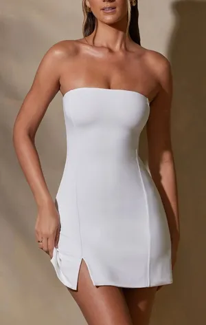Oh Polly Brielle White Bandeau Bodycon Mini Dress Size 12 NWT thumbnail 1