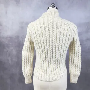 Chunky Cable Knit Sweater Womens S/M‎ Fisherman Handmade Heritage Alpine READ thumbnail 3