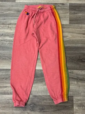Aviator Nation Pink Six Stripe Sweatpants Women’s XS thumbnail 4