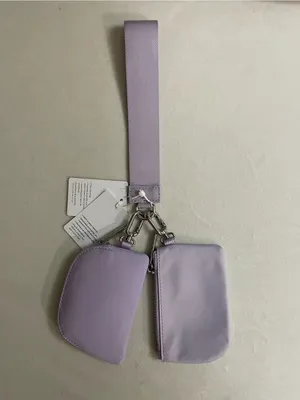 lululemon athletica NWT Dual Pouch Wristlet Strap Key & Accessory Holder Lilac thumbnail 3