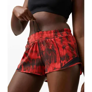 Lululemon Hotty Hot Short II 2.5 Game Day Red Black Multi Running Shorts Size 4 thumbnail 3