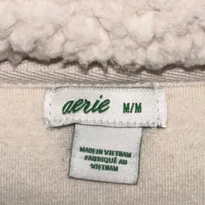 Aerie Sherpa Pullover Women's M Ivory Cream Snap Neck Cozy Fleece thumbnail 5