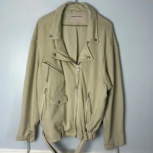 NWOT Free People We The Free Rebel Rebel Knit Moto Jacket Top Oversized Size Med thumbnail 6