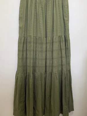 Anthropologie NWT Somerset Tiered Maxi Dress Pockets in Moss Green Size XS NEW thumbnail 7