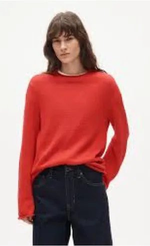 J.Crew Rollneck Sweater Vintage 100% Cotton Red Size Medium thumbnail 1
