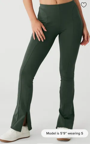 Alo High-Waist 7/8 Zip It Flare Leggings - Cactus Green thumbnail 2