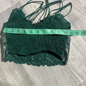 PINK Victoria’s Secret Lace Bralette in Dark Green and Silver; Small Women’s thumbnail 6