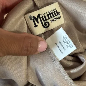 Show Me Your Mumu Heather Maxi Dress Taupe Tan V-Neck Bridesmaid Gown Medium thumbnail 3