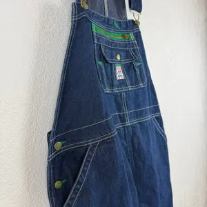 Liberty Denim Overalls — Women's Size 20‎ Tall Green Zip Accent Carpenter Style thumbnail 8