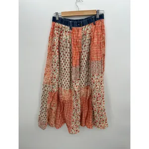 Patchwork Floral Gingham Maxi Skirt Sz XS Festival Country Boho Cottagecore thumbnail 2