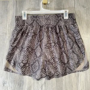 Vitality Balance Athletica M High Rise Breeze Shorts Gray Snake Print Lined Run thumbnail 7