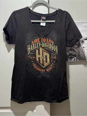 Harley Davidson v neck t shirt thumbnail 1