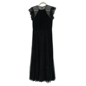 NWT Jill Stuart Black Polka Dot Tulle Maxi Dress Sz‎ 6 Flutter Formal thumbnail 3