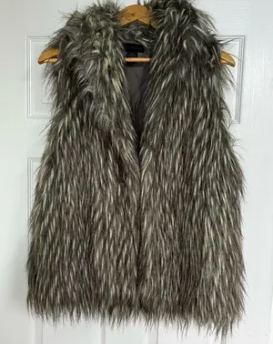 Steve‎ Madden Tan Faux Fur Vest Size M/L thumbnail 1
