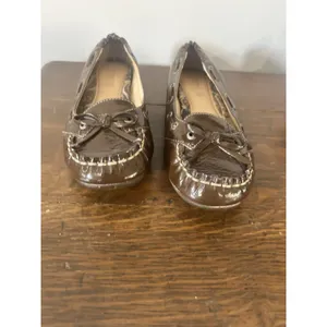 Sperry Topsider Patent Leather Brown Boat Shoes Loafers Women’s Size 7 Slip On thumbnail 2