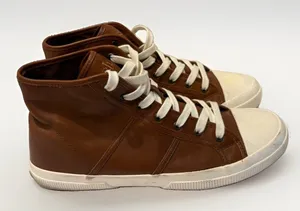 Ralph Lauren January Brown high top leather sneakers shoes size 11 thumbnail 1