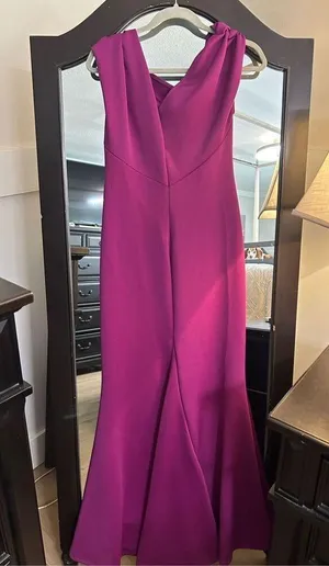 NEW Magenta Formal Maxi Dress Halloween IMPERFECT Large 59” thumbnail 2