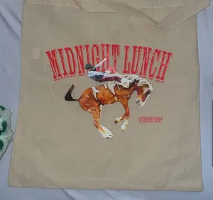 Midnight Lunch Beige Tote Bag Tan thumbnail 1