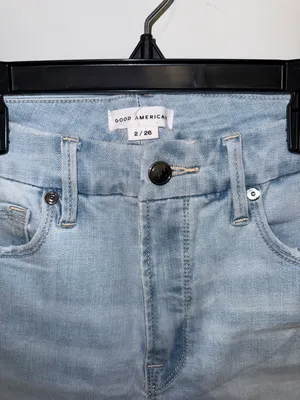 Good American Good Waist-Nipping Crop Light Blue Women's Skinny Jeans thumbnail 2