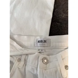 AGOLDE Womens Jeans White Riley High Rise Straight Crop Denim Button Fly Size 27 thumbnail 5