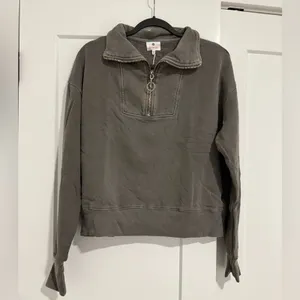 $128 NEW - Sundry Half Zip Sweatshirt - GREY - Sz 3 (L) thumbnail 2